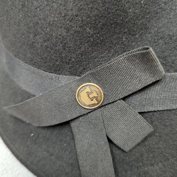 Vintage Goorin Bros 100% Wool Hat Black Fedora Retro M/L - Picture 2 of 9